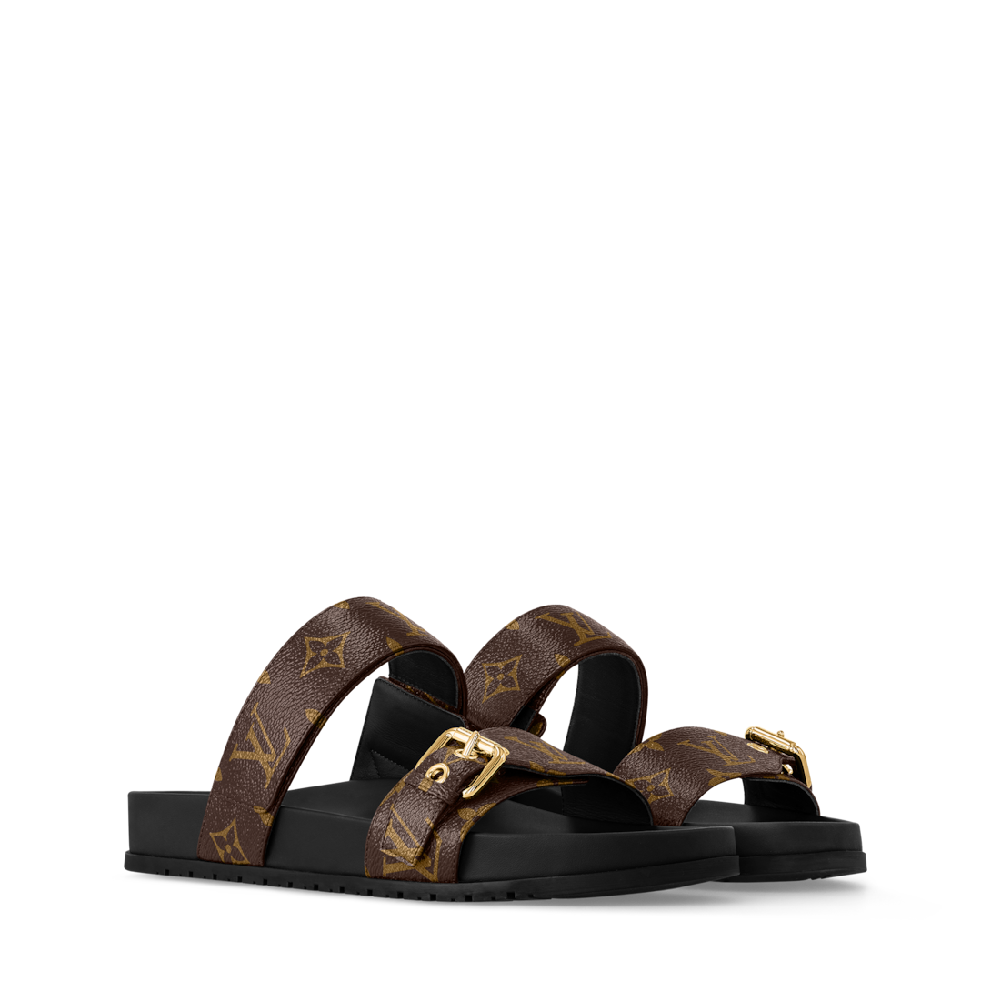 靴 LV Damier Mule Sandals Brown 37.5 Y2K Bom Dia Flat Comfort Mule - Mother's Day Gifts | LOUIS VUITTON